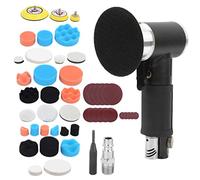 AT - 1500 Air Sander Pneumatic Eccentric Grinder, 15000 RPM Oscillating Polishing Machine with 48 - Pcs Kit, 1/4" NPT Air Inlet, Stainless Steel Body for Car Waxing, Rust Removal & (Vanne de style