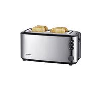AT 2509 - Grille-pain - 4 tranche - 2 Emplacements - noir/inox brossé