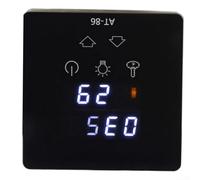 AT-86 Panneau de contrôle de température numérique à écran tactile pour sauna générateur de vapeur Système de contrôle de chauffage avec réglage de la minuterie et contrôle de la lumière Noir 8 x 8 cm
