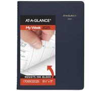 AT-A-GLANCE Agenda de rendez-vous 2025, hebdomadaire, 21,6 x 27,9 cm, grand, quart d'heure, bleu marine (709502025)