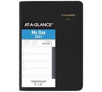AT-A-GLANCE Agenda de rendez-vous 2027, quotidien, 12,7 x 20,3 cm, quart d'heure, noir (708000527)
