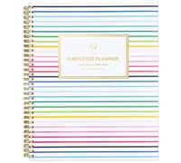 AT-A-GLANCE Agenda scolaire hebdomadaire et mensuel 2022-2023, 21,6 x 28 cm, grand, simplifié par Emily Ley, Happy Stripe (EL80-905A)