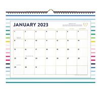 AT-A-GLANCE Calendrier mural 2023, simplifié par Emily Ley, 38,1 x 30,5 cm, moyen, mensuel, Happy Stripe (EL90-707)