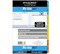 AT-A-GLANCE Recharge pour planificateur 2027 journalier et mensuel, 14 x 21,6 cm, format bureau 4, recharge deux pages par jour, feuilles mobiles à 7 anneaux, Zenscapes (281-225-27)