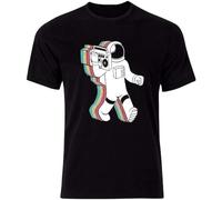 at Astronaut on The Radio Rainbow Music Spaceman Beat Vintage Mens Tshirt Top Al68 Manches Courtes(Medium)