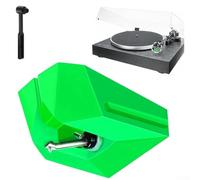 AT-ATN95E Stylet de rechange avec brosse, compatible avec platine Audio-Technica AT-LP120X-USB, cartouche de rechange pour tourne-disque (vert)