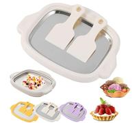 At-Home Kit de machine à crème glacée roulée avec 2 grattoirs, plateau de crème glacée roulée maison, crème glacée italienne faite maison, sorbet, yaourt (blanc)