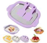 At-Home Kit de machine à crème glacée roulée avec 2 grattoirs, plateau de crème glacée roulée maison, crème glacée italienne faite maison, sorbet, yaourt (violet)