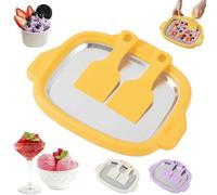 At-Home Kit de machine à crème glacée roulée instantanée avec 2 grattoirs, kit M-aker à crème glacée roulée en acier inoxydable, parfait pour s'amuser en famille, desserts faits maison faciles