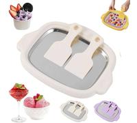 At-Home Kit de machine à crème glacée roulée instantanée avec 2 grattoirs, kit M-aker à crème glacée roulée en acier inoxydable, parfait pour s'amuser en famille, desserts faits maison faciles