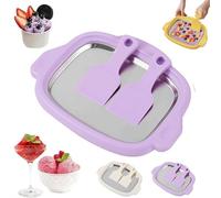 At-Home Kit de machine à crème glacée roulée instantanée avec 2 grattoirs, kit M-aker à crème glacée roulée en acier inoxydable, parfait pour s'amuser en famille, desserts faits maison faciles