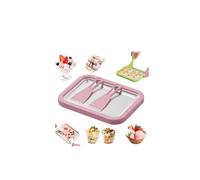 At-Home Kit de machine à crème glacée roulée portable, plateau de glace roulée maison, plaque de congélation instantanée avec 2 grattoirs, machine à dessert glacée en acier inoxydable, pour yaourt