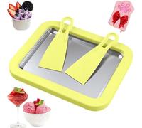 At-Home Kit de machine à glace roulée à faire soi-même avec 2 spatules - Machine à glace roulée portable - Activité familiale amusante - Machine à frire glacée de qualité alimentaire (A)