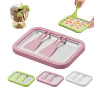 At-Home Kit de machine à glace roulée avec 2 racloirs, plateau de congélation instantanée avec 2 grattoirs, plateau à crème glacée maison, yaourt, sorbet, activité familiale amusante pour enfants