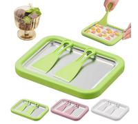 At-Home Kit de machine à glace roulée avec 2 racloirs, plateau de congélation instantanée avec 2 grattoirs, plateau à crème glacée maison, yaourt, sorbet, activité familiale amusante pour enfants