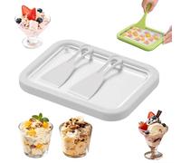 At-Home Kit de machine à glace roulée avec 2 racloirs, plateau de congélation instantanée en acier inoxydable de qualité alimentaire, yaourt, sorbet, activité familiale amusante, machine à frire