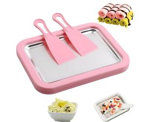 At-Home Rolled Ice Cream Maker Kit, Instant Freeze Plate With 2 Scrapers, Can Be Used To Make Yogurt, Suitable For Parent-Child Activities (B)