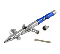 AT - Kit Aérographie AT-ADA-03 bleu "Double Action" avec buse de 0,2 mm et l'aiguille
