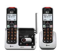 AT&T BL102-2 DECT 6.0 2-Handset Cordless Phone for Home with Answering Machine, Call Blocking, Caller ID Announcer, Audio Assist, Intercom, and Unsurpassed Range, Silver/Black