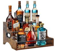 AT-VALY Étagère à épices à 3 niveaux, étagère de rangement de cuisine en fer et MDF, organiseur de comptoir peu encombrant pour épices, herbes, assaisonnements, support à condiments robuste et élégant