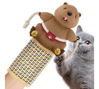 at Wrestling Toy - Gant de jeu interactif | Marionnette de lutte pour chat avec fonction Teaser Cloche, gant d'entraînement en peluche avec détails doux au toucher, outil de jeu durable et design