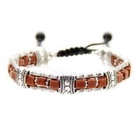 At170601 Bracelet Tibetain Porte Bonheur - Pierres Et Argent Tibétain - Fait Main[H1259]