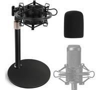 AT2020 Support de Microphone, Réglable Pied de Micro Audio Technica Avec Filter Anti-Pop Suspension Antichoc pour AT2020USB+ AT2035 ATR2500X AT2020V