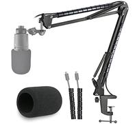 AT2020 Support Microphone Professionnel Réglable avec Bonnette Micro et Tube de Fixation Compatible avec Microphone AT2020 AT2020USB+ AT2035 par YOUSHARES