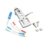 AT3600L Support de bras de lecture pour platines LP avec corps en aluminium, revêtement mat sablé et broches de connexion de signal plaquées or (argenté)