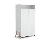 - Armoire enfant 2 portes en bois PIRATE Blanc et Hêtre 100 x 50 x 176 cm