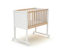 AT4 - Berceau en bois CONFORT Blanc et Hêtre Verni - Taille unique