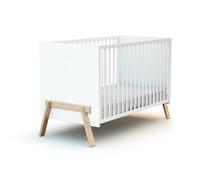 AT4 - Lit bébé CANAILLE Blanc et Hêtre