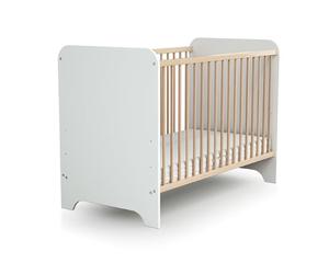 AT4 - Lit Bébé Carrousel Blanc et Hêtre