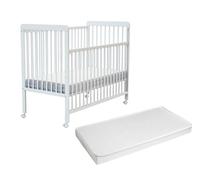 AT4 - Lit bébé coulissant en bois avec matelas ESSENTIEL Blanc 60 x 120 cm