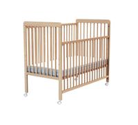 AT4 - Lit bébé coulissant en bois LIVO 60 x 120 cm Hêtre Verni - Taille unique