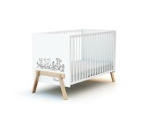 AT4 - Lit bébé en bois CANAILLE Winnie Blanc et Hêtre 60 x 120 cm Blanc et Hêtre - Taille unique