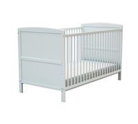 AT4 - Lit bébé évolutif en bois 70 x 140 ESSENTIEL Blanc| 144 x 74 x 86,5 cm | Sommier à lattes réglable 3 hauteurs | Transformable en lit junior