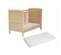 AT4 - Lit bébé évolutif en bois avec matelas en bois LUNA Hêtre Verni -
