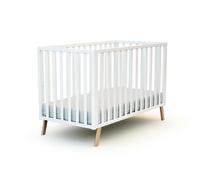 AT4 - Lit bébé évolutif en bois KASA 60 x 120 cm Blanc - Taille unique