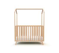 AT4 - Lit cabane bébé évolutif en bois KASA 60 x 120 cm Hêtre Verni - Taille unique