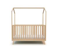 AT4 - Lit cabane bébé évolutif en bois KASA 70 x 140 cm Hêtre Verni - Taille unique