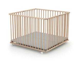 At4 - Parc pliant Webaby 100x100 - Hêtre Brut