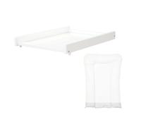 AT4 - Plan à langer avec matelas ESSENTIEL Blanc | Pour lit bébé 60x120cm | Installation sécurisée | Léger | Maniable | Pratique | Gain de place