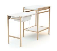 AT4 Table à langer à roulettes avec baignoire - Vernis