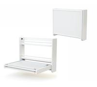 AT4 - Table à langer murale rabattable en bois CONFORT Blanc | 83 x 19 x 66 cm | Pour matelas à langer 75 x 55 cm NON INCLUS | Utilisation une main