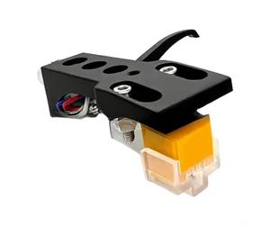 AT91 MM Kit de micro et boîtier d'aiguille en alliage d'aluminium pour tourne-disque, accessoires de disques vinyles avec bras aiguille en fibre de carbone, tension de sortie 3,5 mV, noir (noir)