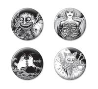 Ata-Boy Junji Ito Manga Lot de 4 boutons de collection Noir/blanc 3,2 cm