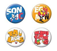 Ata-Boy Lot de 4 boutons de collection Sonic le hérisson 3,2 cm sous licence officielle, multicolore, taille unique