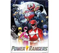 Ata-Boy Plaque en métal Power Rangers, taille du groupe Powe Rangers 21 x 29,2 cm