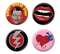 Ata-Boy Rocky Horror Show Lot de 4 boutons 3,2 cm, Métal, Sans pierre précieuse